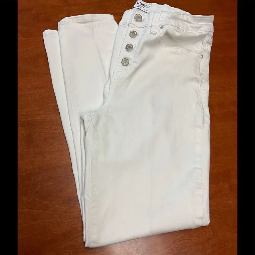 EUC William Rast Button Up HI Rise White Ankle Jeans # SS#12